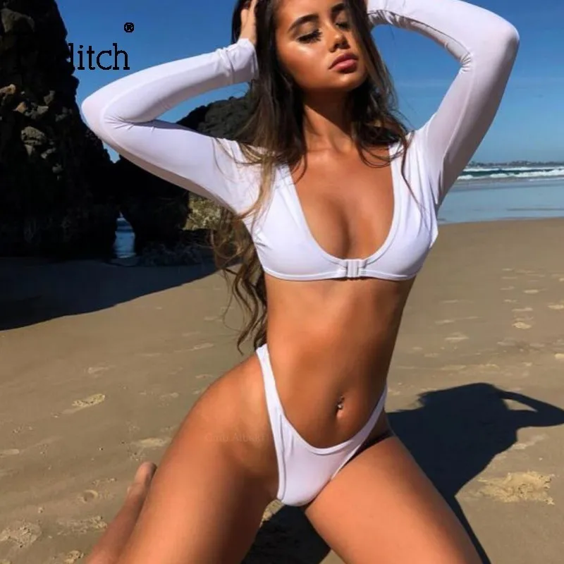 

Feditch summer beach wear 2 piece suits v neck white black v neck sets women long sleeve crop top and short casual outfits