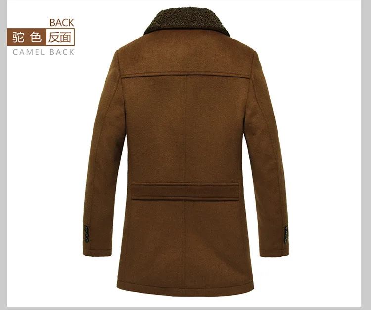 Overcoat Male Wool Winter Top Edition Men's Medium-length Wool Overcoat with Cotton Jacket Thickened Single-row Wool Collar Coat Overcoat Male Wool Winter Top Edition Men's Medium-length Wool Overcoat with Cotton Jacket Thickened Single-row Wool Collar Coat