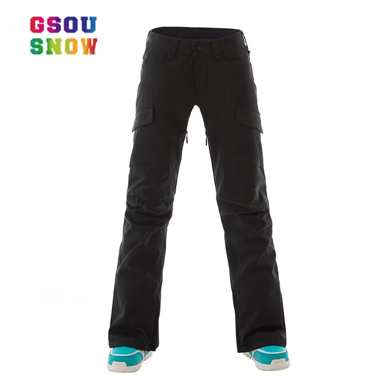 GSOU зимние Брендовые женские горнолыжные штаны ветрозащитные лыжные штаны женские сноубордические брюки зимние уличные дышащие теплые спортивные термо