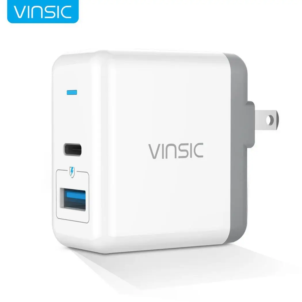 

Type-C Dual USB Port Smart Wall Charger Travel DC 5V 2.4A Anywhere You Need Charger DC 5V 3A for Mobile Phone