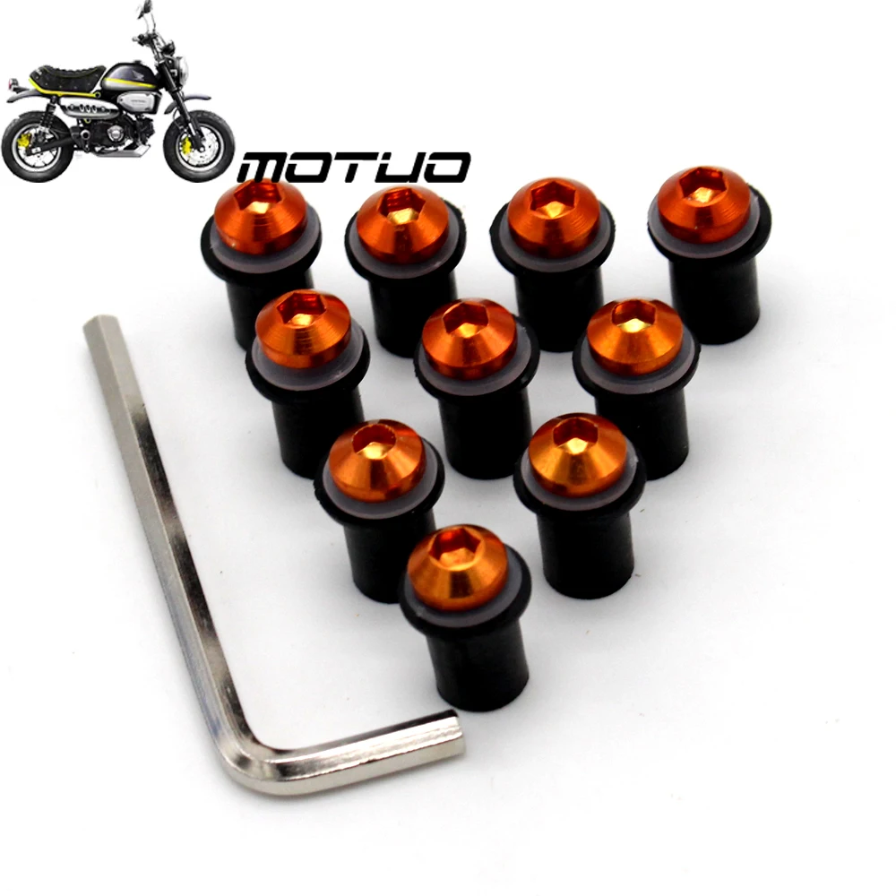 

10Ps Motorcycle 5mm Windscreen Windshield Bolts Screw Nut Fastener Kit For YAMAHA XJ6 XJR 1300 XJR1300 JOG FAZER XVS MT 03/07