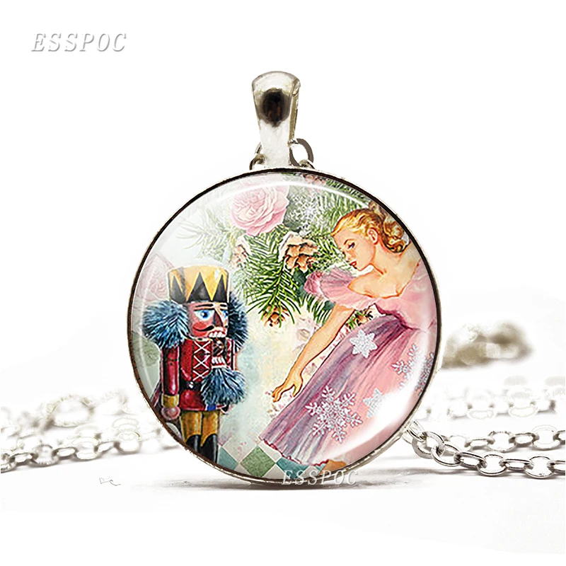 

The Nutcracker Ballet Necklace Art Picture Glass Cabochon Pendant Necklace Fashion Jewelry Christmas Friendship Gift For Women