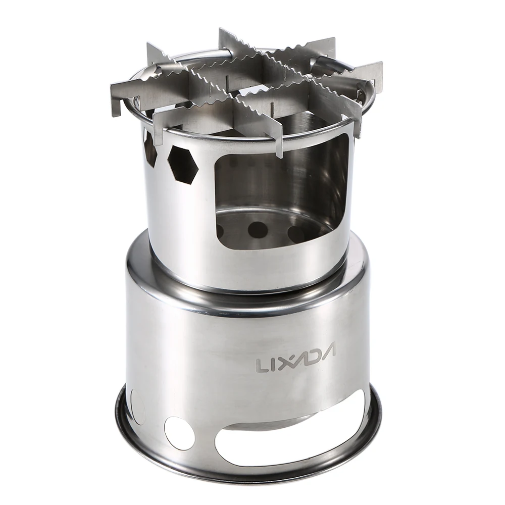 Lixada Portable Folding Wood Stove Lightweight Stainless Steel Picnic