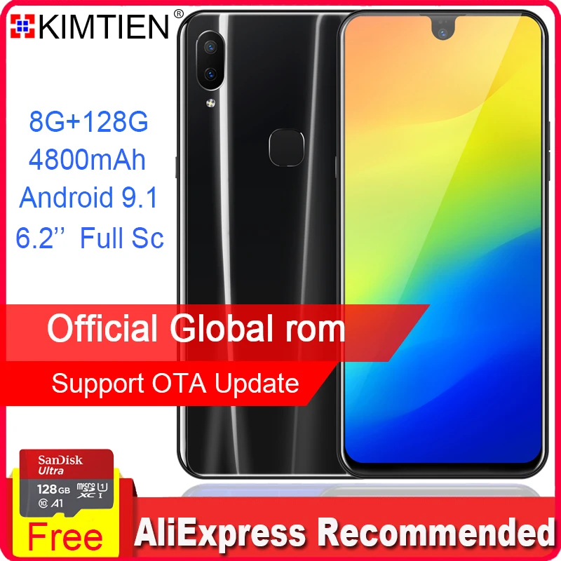 

KIMTIEN Smartphone Mobile Phone 8GB 128GB 10core 6.2" Fullscreen Dual Camera Android 9.1 4G 3g Smart Mobile Cell Phone Telephone