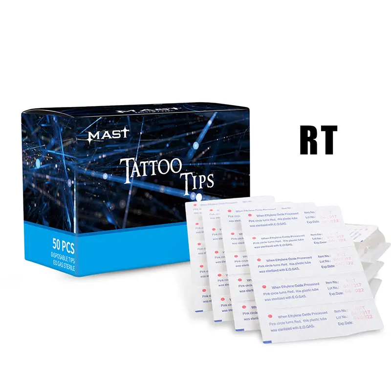

Disposable 50 Pcs RT Tattoo Tips Nozzle Tube Transparent For Round Needles Makeup Tattoo Supplies