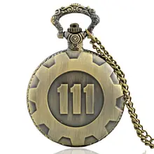 IBEINA 111 Theme Full Hunter Quartz Engraved Fob Retro Pendant Pocket Watch Chain Gift