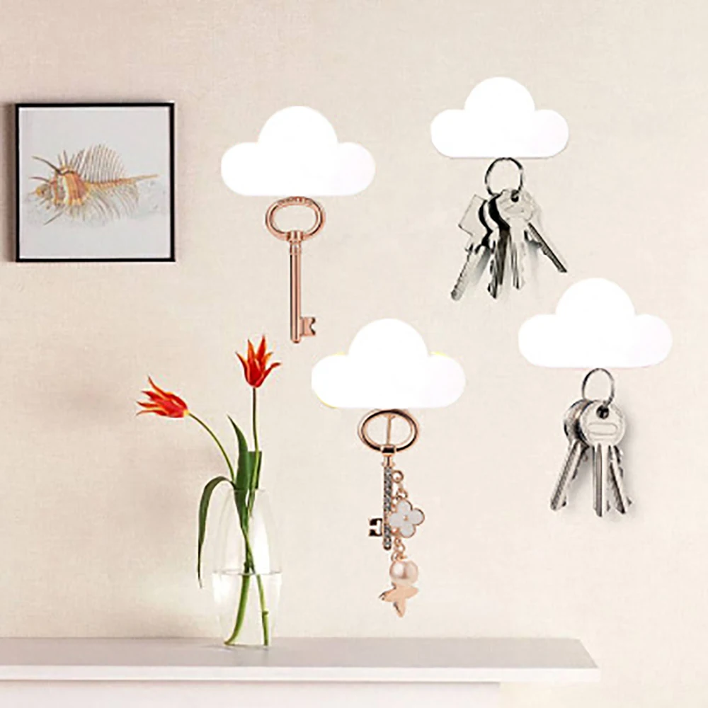

Decoration Magnet Suction Wooden Key Hanger Magnetic Organizer Cloud Wall Hanging Multifunctional Home Supplies