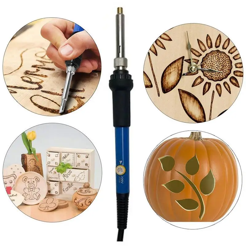 

60-piece Pyrography Pen Full Set Wooden Material Burning Kit Tool Adjustable Thermostatic Engraving Iron Professional Various Wo
