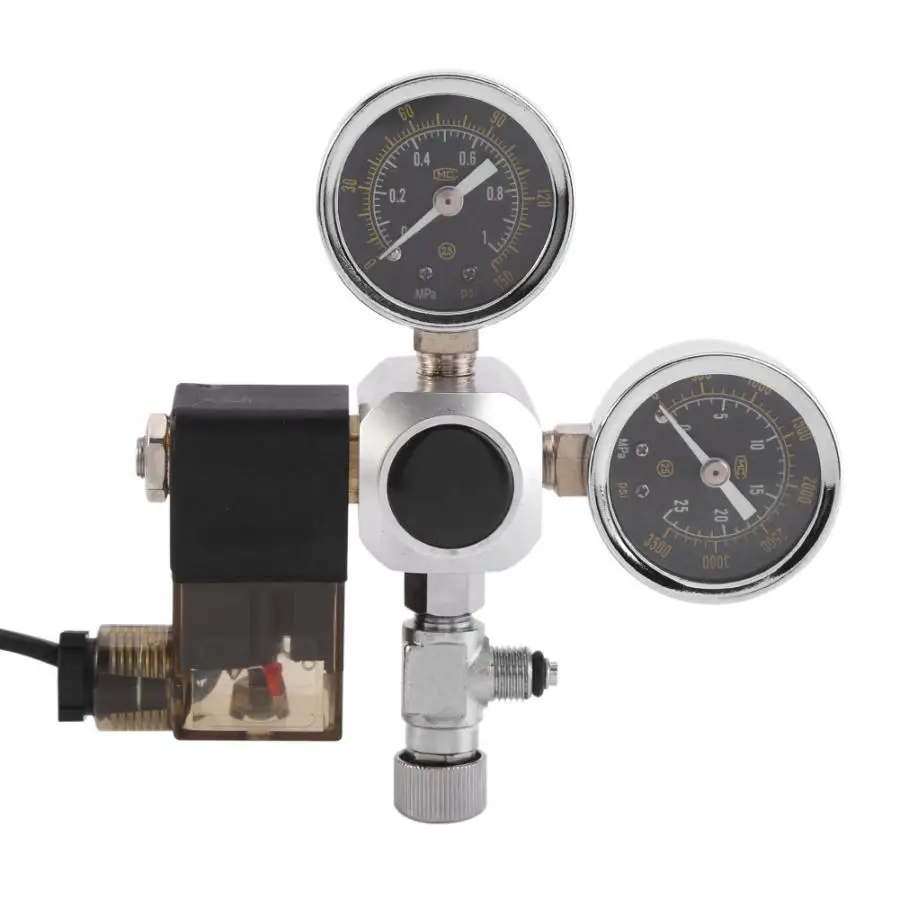 Аквариум инструмент аквариумная система двойной датчик CO2 Регулятор давления Регулятор для аквариума Соленоидный клапан Co2 клапан диффузор