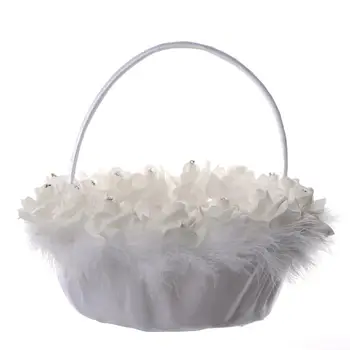 

Wedding Flower Girl Basket Lace Flower Girl Basket Western Wedding Candy Storage Romantic Cute Decor Wedding Supplies 23cmx23c