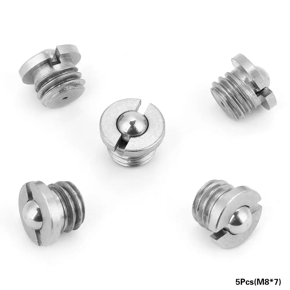 5pcs Screw Threaded Ball Plunger Stainless Steel Flanged Ball Spring