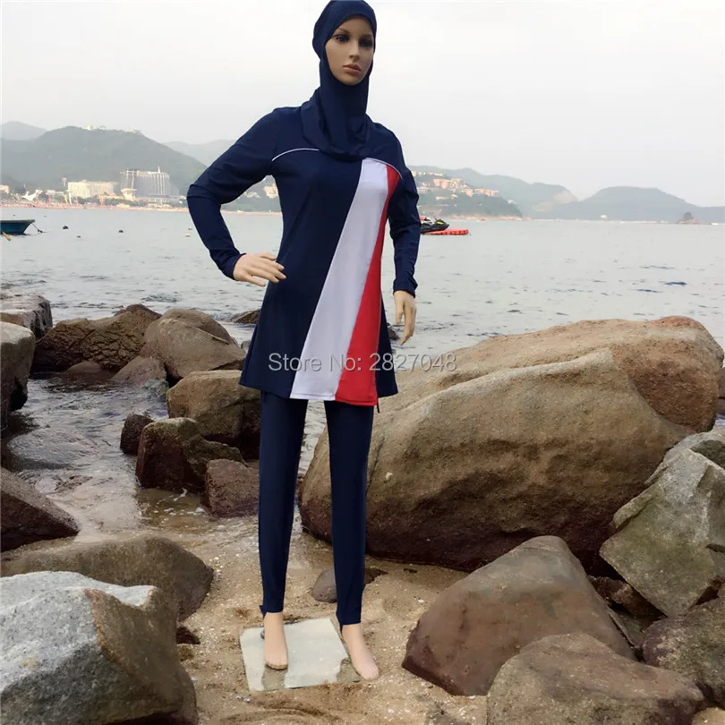 

New Muslim Swimsuit Sunscreen Islamic Ladies' Swimwear Modest Swimwear with Hat Printed Muslim Swimming Clothes for Femal