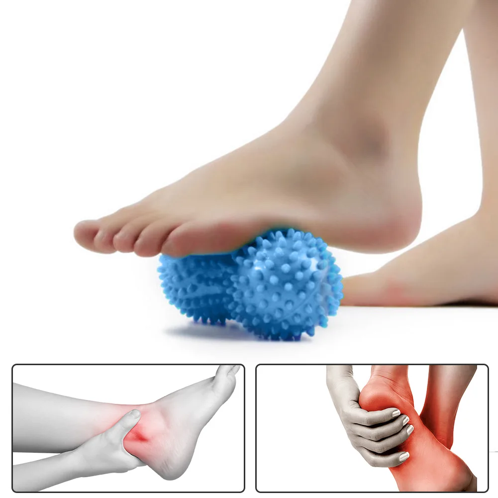 

2PCS Spiky Massage Ball Trigger Point Hand Foot Pain Relief Muscle Relax Ball Fitness Peanut Shape PVC Roller