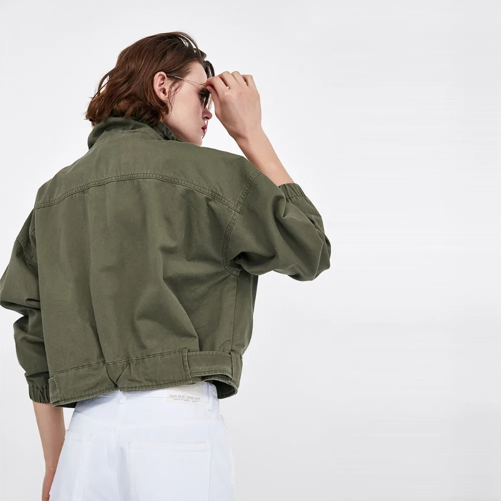 HDY Haoduoyi  Leisure Time Simplicity Fold Boyfriend Wind Jacket Army Green Work Clothes Loose Coat  New Arrival