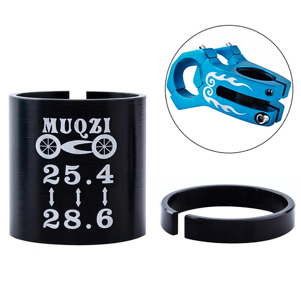 

Bike Front Fork Adjustable Set Conversion Shim 25.4 to 28.6mm Conversion Sleeve Ring Aluminum Alloy Bicycle Equipment