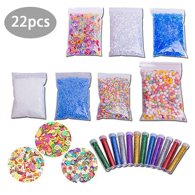 

22 Pack Slime Children's DIY Handmade Material-Colored Foam Ball Granules Foam Ball Soft Clay