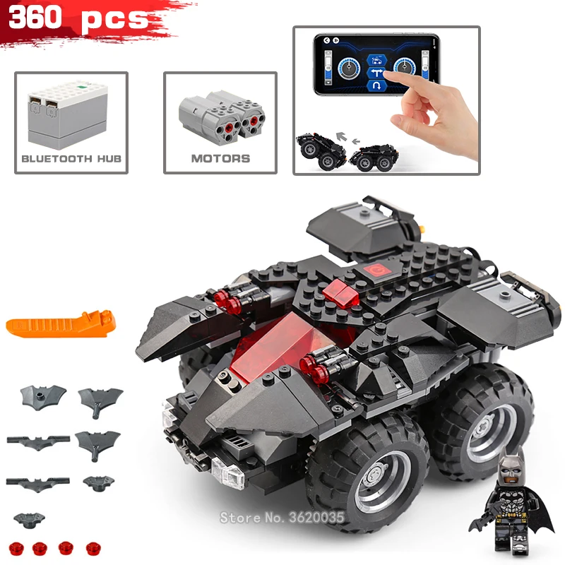 

Super Hero App Mobile Phone Remote Control Bat Chariot Building Blocks City Dc Batman Figures Mini Gift For Boy With Legoinglys