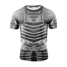 YELITE, новинка, Мужская футболка с воином, панцири, грудные мышцы, рукав, летняя крутая футболка, 3d принт, футболка, Топы, мужские