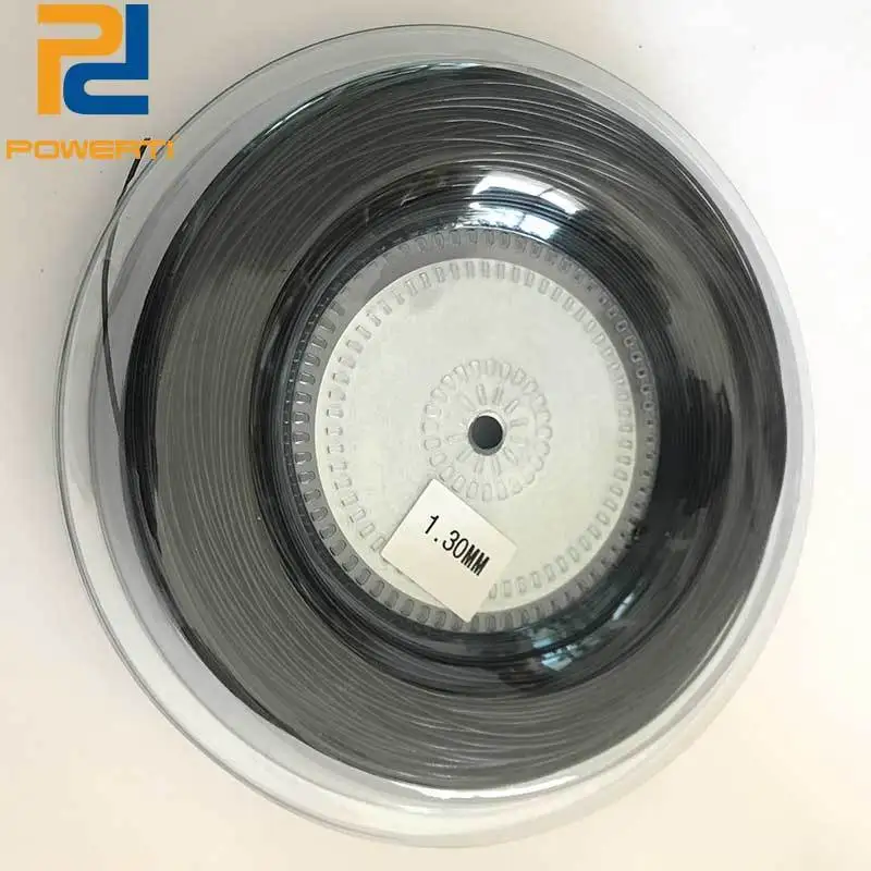 1 Reel Powerti 1.30mm/1.25mm Tennis String 4G Polyester Training Racket String 200m Reel Gym Sport Outdoor Black