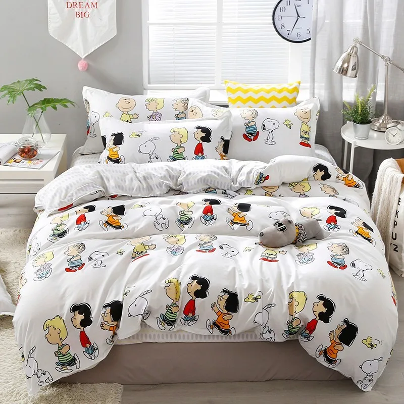 

USA Russian Cartoon Kids Bedding Sets Children Toddler Happy Family Duvet Cover Pillowcase Set 2/3pcs Bedclothes 150x200cm Size