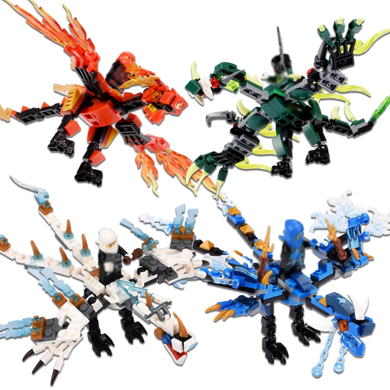 115pcs+ ninja dragon knight building blocks enlighten toy for children Compatible Legoing Ninjago DIY bricks Toy for boy friends