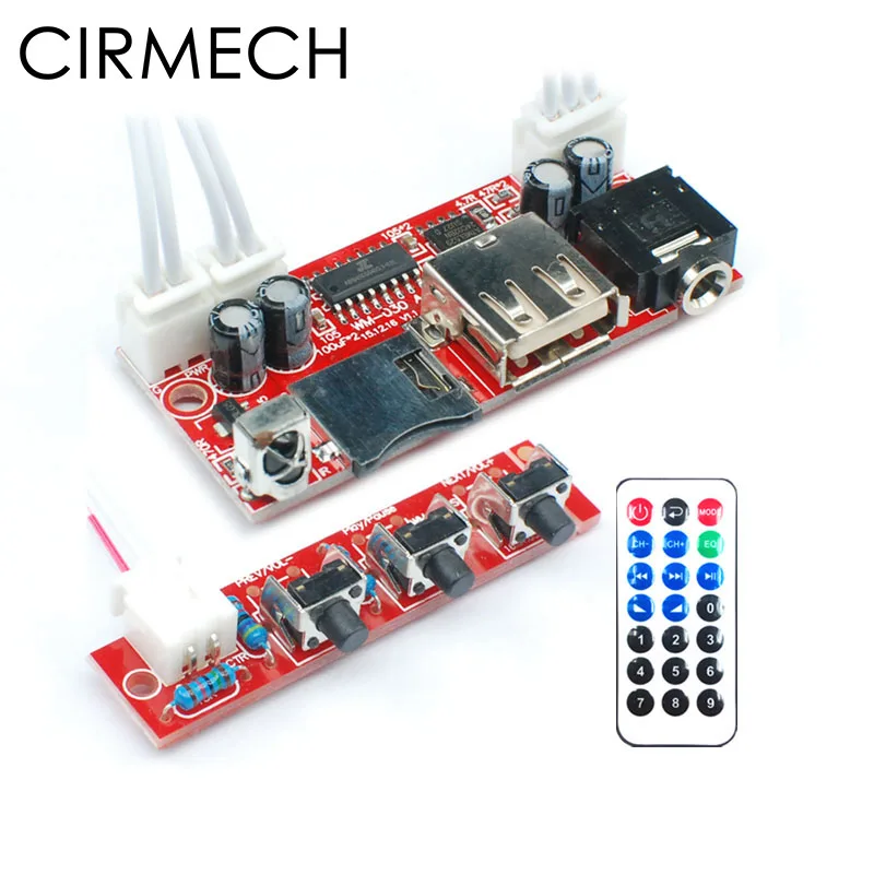 

CIRMECH USB u-disk t-flash micro sd card decoder MP3 player support mp3 WAV remote control single repeat function