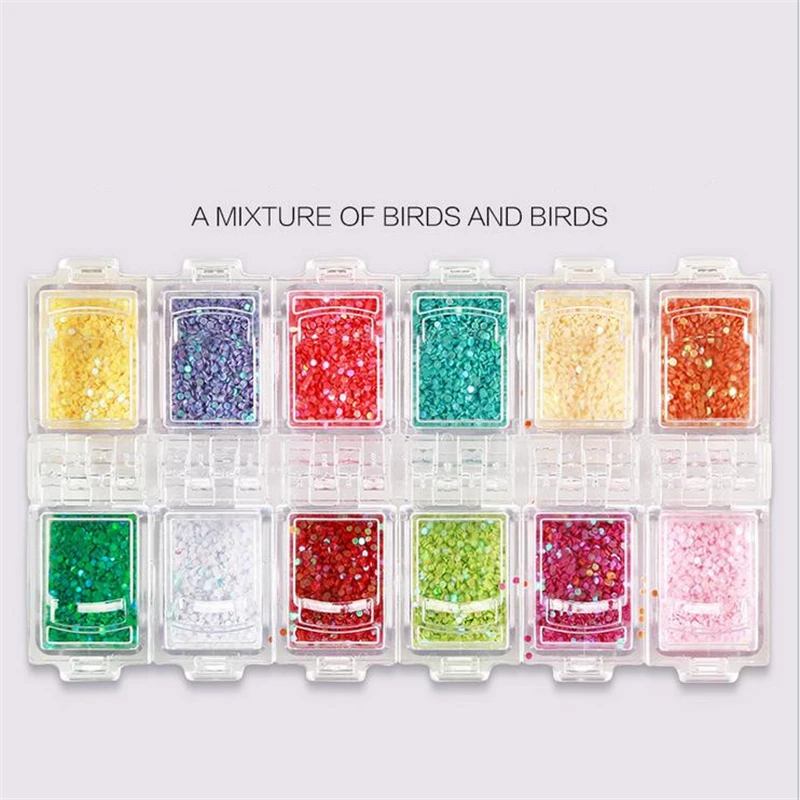 1 Box Nail Mixed loading Flat Bottom Round 3D Decor Wheel 12 Colors Manicure Art Decorations | Красота и здоровье