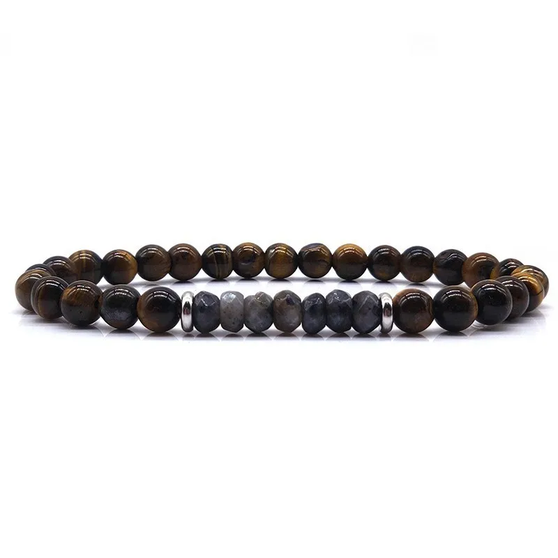 

2019 Couple Bracelet charm 6mm Natural Stone Tiger Eye beads Bracelets & Bangles pulseras mujer hombre Lovers Jewelry Gift