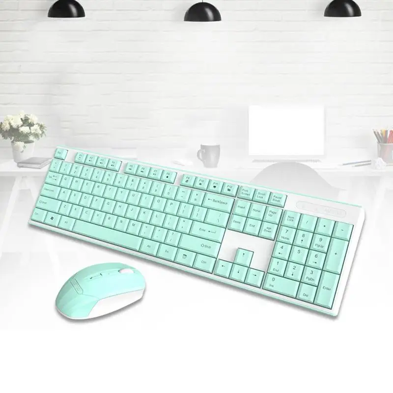 

Wireless Light Keyboard And Mouse Combo Compact Keyboard Power Saving Quiet Slim Combo