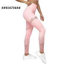 CHRLEISURE, высокая талия, с принтом, женские леггинсы для фитнеса, модные сексуальные леггинсы из полиэстера, леггинсы, тонкие, для похудения, тренировочные леггинсы