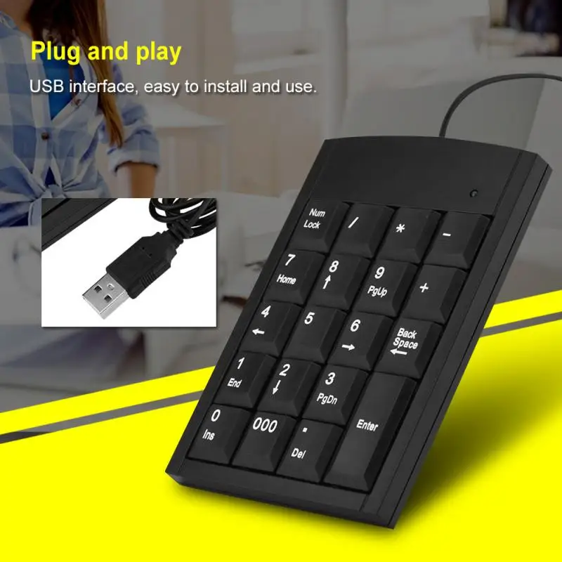 Проводная цифровая мини клавиатура USB для ноутбуков и ПК на Windows 2000 19