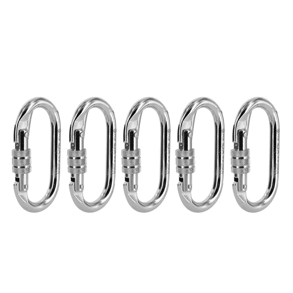 

Steel Carabiner Snap Hook 25KN Carabiner, Stable and Robust screw-lock carabiner