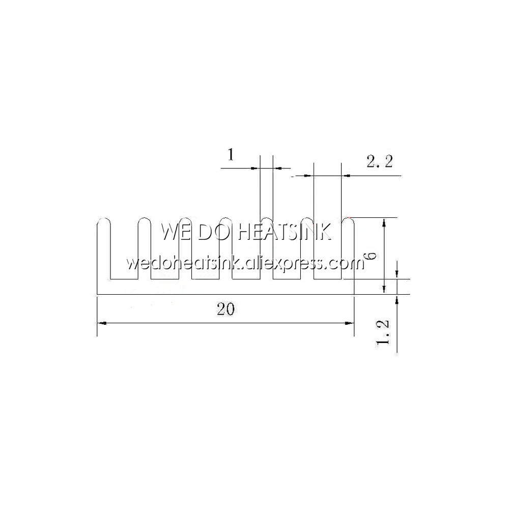 우리는 방열판 20x20x6mm 알루미늄 IC LED 냉각 냉각기 방열판 방열판을 수행합니다.