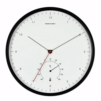 

Geekcook Creative Metal Designer Wall Clocks Simple Scale Nordic Minimalist Style Thermometer Hygrometer Multi-Function Wall C