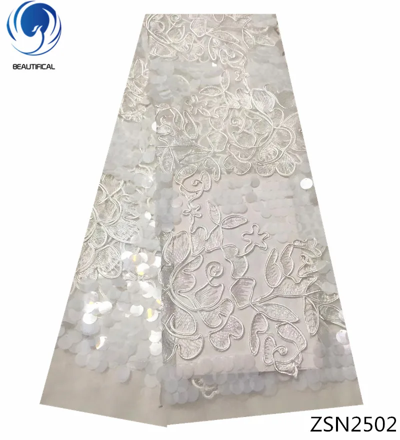 

BEAUTIFICAL african net lace fabric white lace fabric glitter nigerian white lace fabric 2018 high quality lace wedding ZSN25