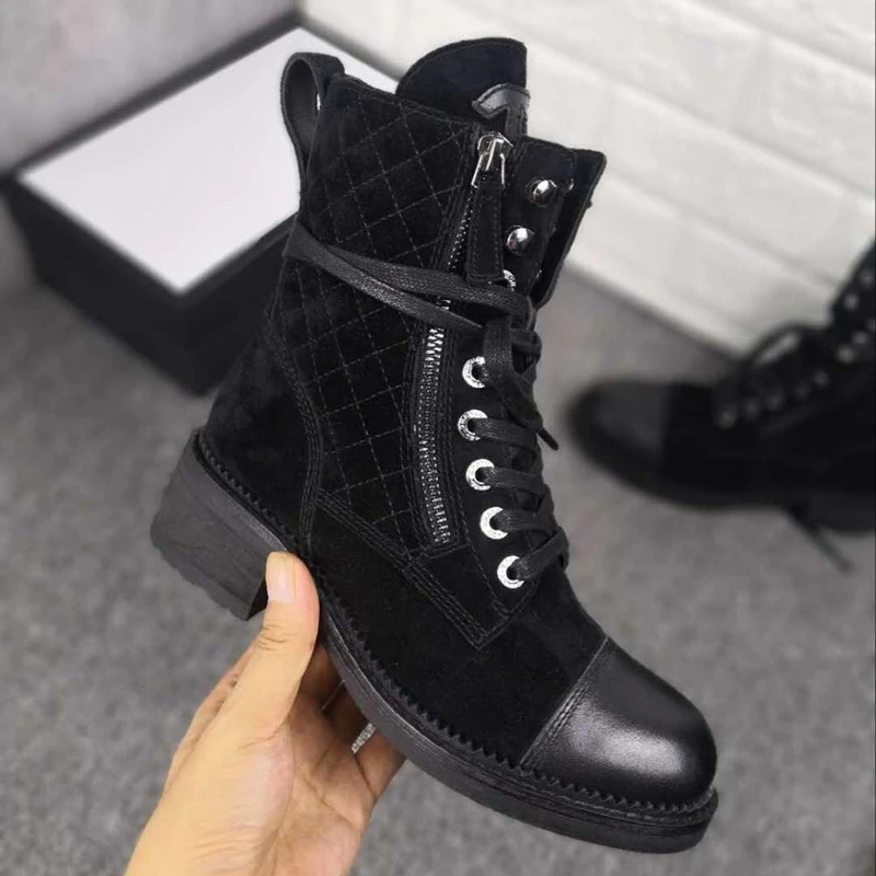 as Épais Bottines Rond En Bottes Western Lacets Femme De As 2019 Bout Nouvelle Marque Luxe Véritable Femmes Pic Chaussures À Talons Pic Cuir wXUO1xSUq