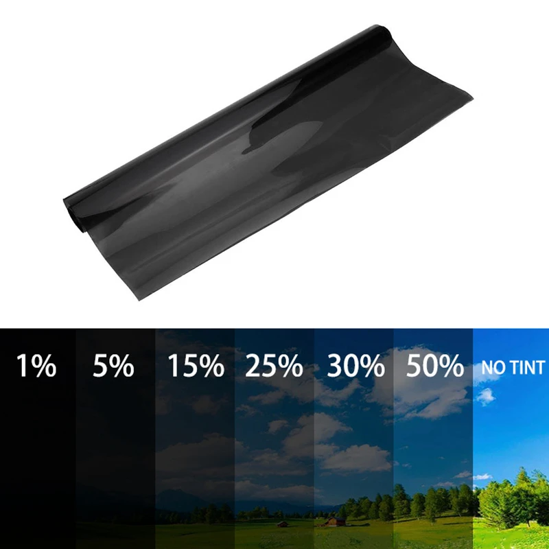 

0.5*6M Film Black 1% -50% Light Transmittance Glass Explosion-proof Heat Insulation Auto Window Solar Film Sticker Cover