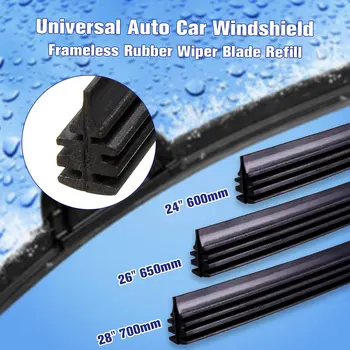 

Universal 28 700mm Rubber Frameless Windscreen Wiper Blade Strips Wiper Blades for Car Bus Van Truck Soft Rubber