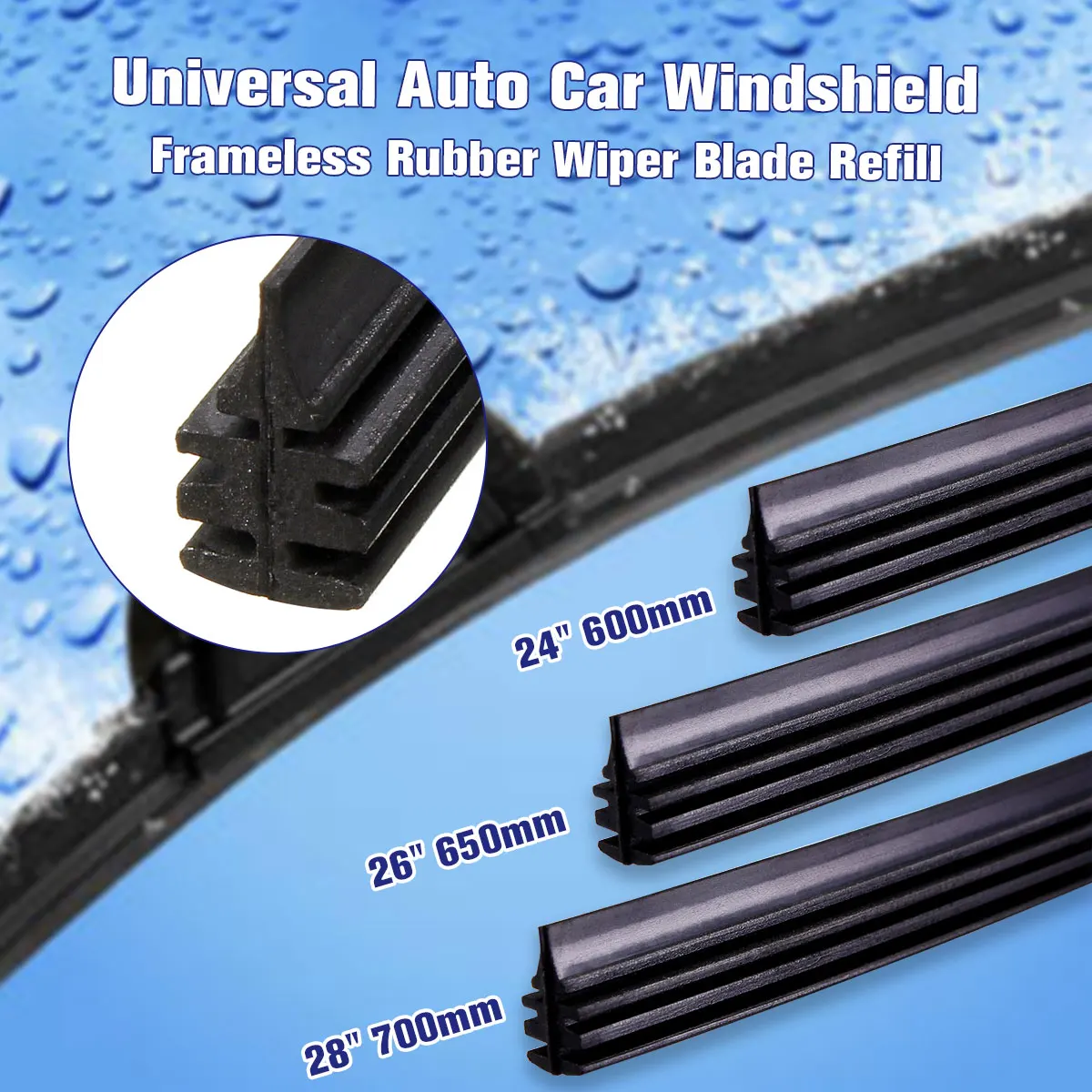 Universal 28 700mm Rubber Frameless Windscreen Wiper Blade Strips Wiper Blades for Car Bus Van Truck Soft Rubber Universal 28 700mm Rubber Frameless Windscreen Wiper Blade Strips Wiper Blades for Car Bus Van Truck Soft Rubber