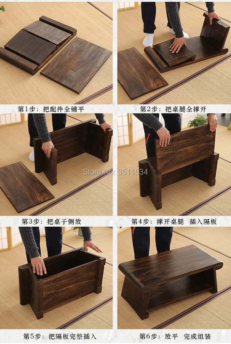 New Multi Folding Wooden Japanese Tea Table Coffee Folding Table For Living Room Furniture Low Modern Minimalist Compact Tatami