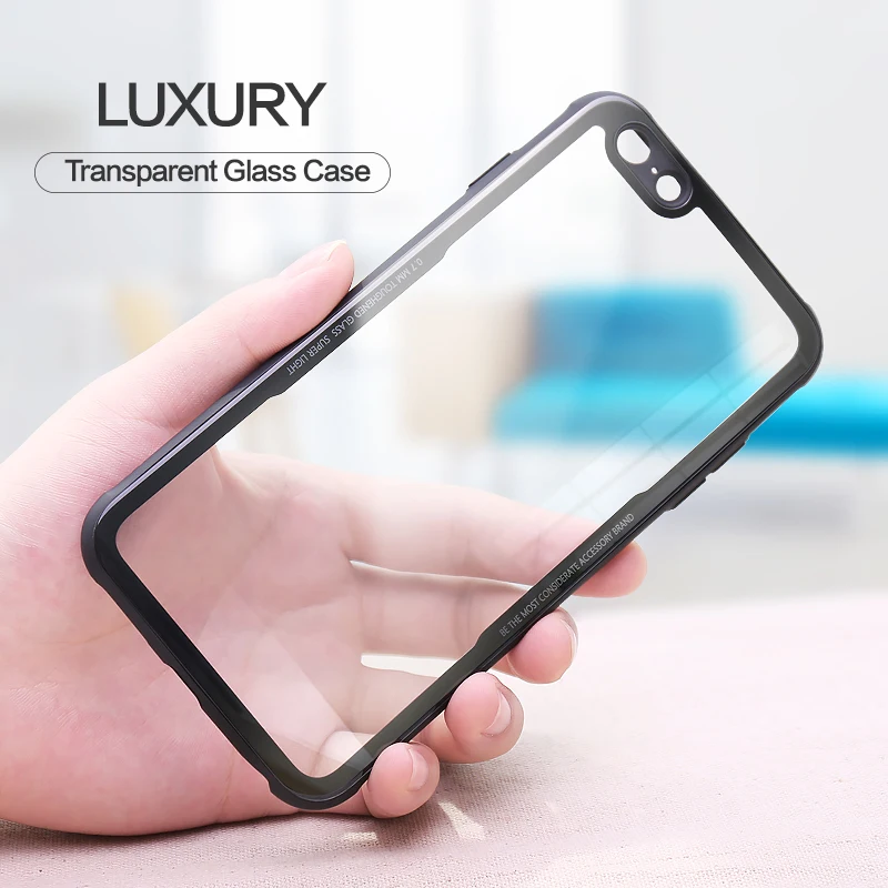 FLOVEME чехол из закаленного стекла для телефона iPhone 7 X XS MAX XR прозрачные ультра