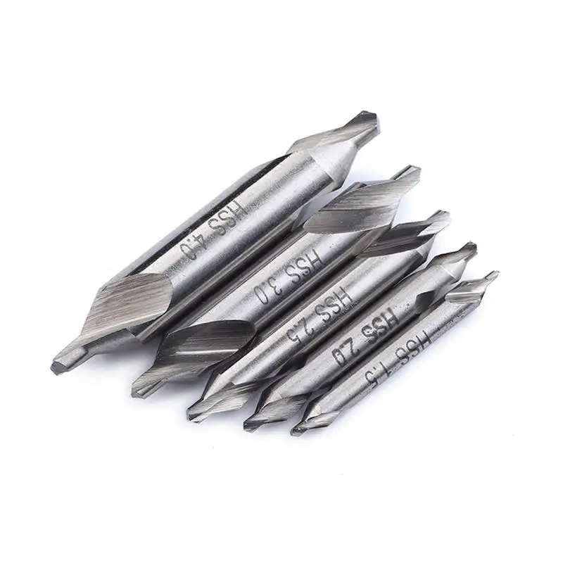 5 Pcs HSS Center Drills Countersink Bits 60 Degree Spotting Drill Bit