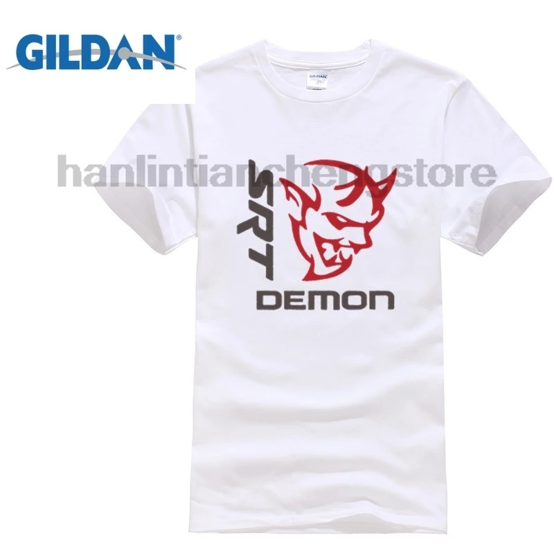 

GILDAN Sleeve T Shirt Summer Men Tee Tops Clothing Tee Shirt Homme T-shirt Men Funny Dodge Demon Logo Men's Black Tees Shirt