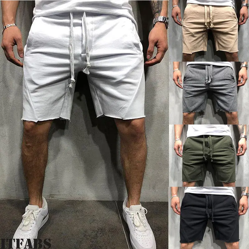 Summer Sports Style Men Short Pants Pocket Casual Jogging Trousers Shorts Jogger Plain Color Drawstring Gym Streetwear | Мужская одежда