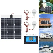 Mono Charger Solar Car Flexible Solar 5w Panel+12v24V 10A Led System 12v Solar kits Battery Light for 40W 18V Boat USB Mono Charger Solar Car Flexible Solar 5w Panel+12v24V 10A Led System 12v Solar kits Battery Light for 40W 18V Boat USB