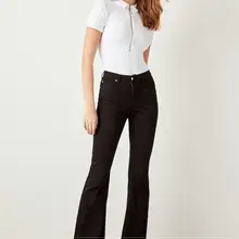 Trendyol черный Высокая талия джинсы-клеш TWOSS19LR0284