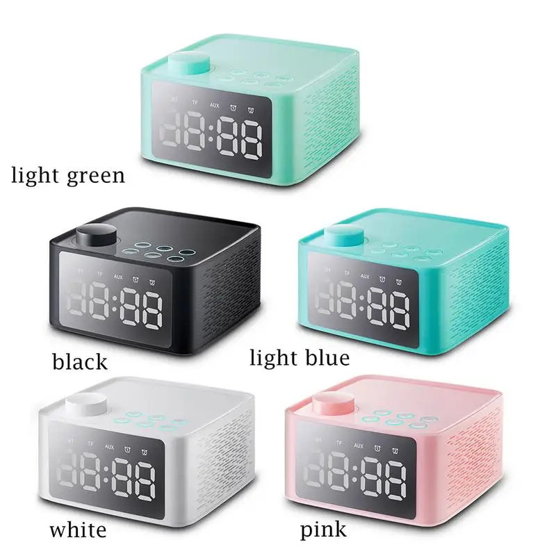 

Portable Bluetooth 5.0 Speaker B1Multifunction Digital Alarm Clock Wireless Subwoofer Stereo Sound Speaker TF Card AUX LED Night