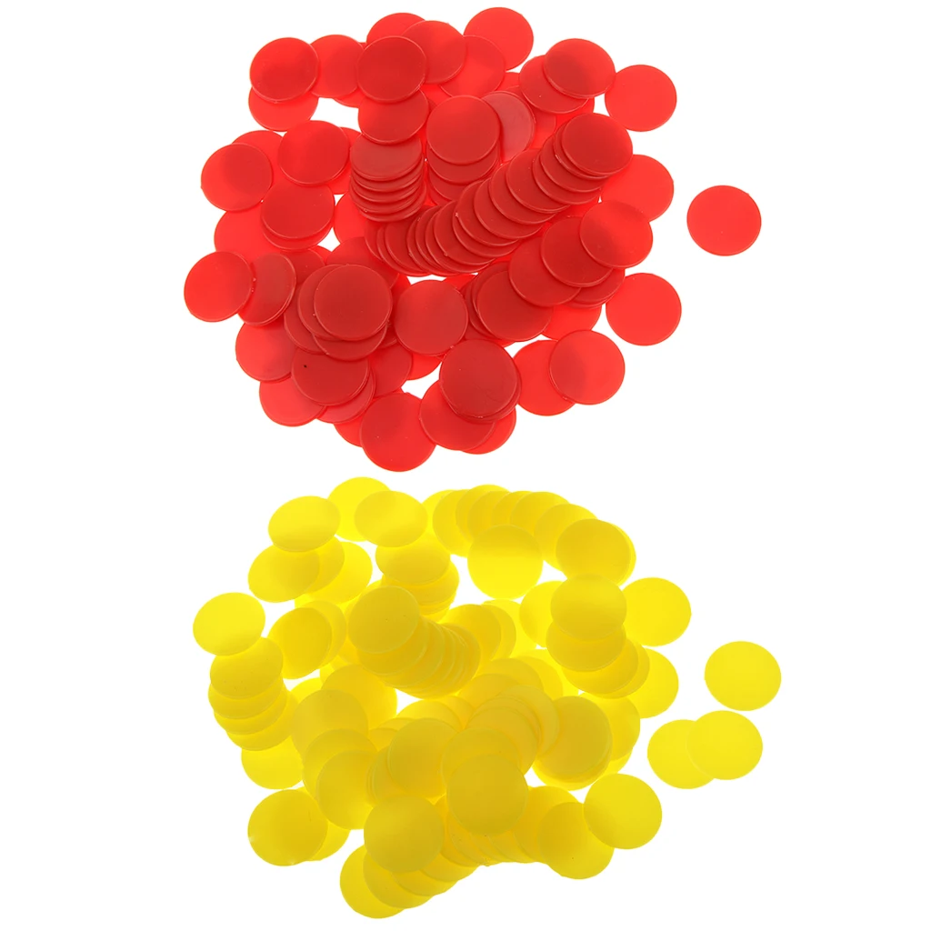 Perfeclan пакет 200 пластик доска игровые счетчики игровой чип счета преподавания красный желтый настольная игра