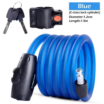 

Mtb Anti-Theft Bike Matte Lock Electric Scooter C-class Cylinder Anti-Burglar Lock Steel Long Steel Wire Lock Bicycle Accessory