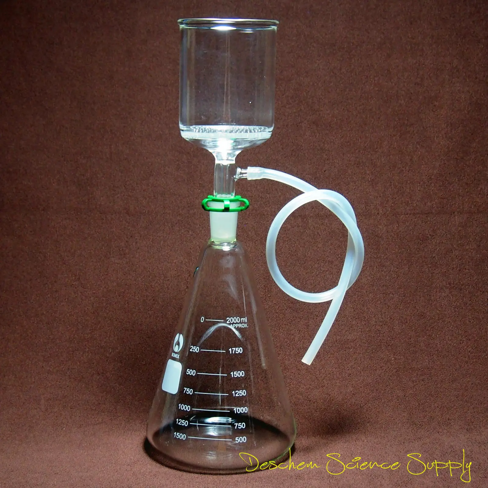 2000ml,Lab Suction Filtration Kit,90mm Buchner Funnel,2 Litre Erlenmeyer Flask